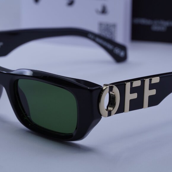 Off-White OERI124 FILLMORE 1055 Rectangle Sunglasses – Black/Green - Picture 4 of 12